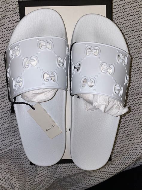 white gucci slides women|gucci slides women's nordstrom.